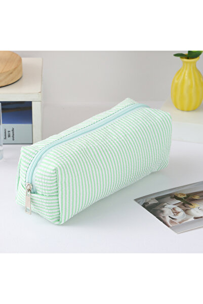 Choice9 SKU3 Cute Striped Canvas Pencil Case, Small Travel Pouch with Zipper,...