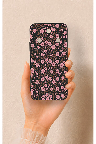 Vip Case Honor Magic 8 Lite Uyumlu Mini Pembe Çiçek Desenli Silikon Kılıf