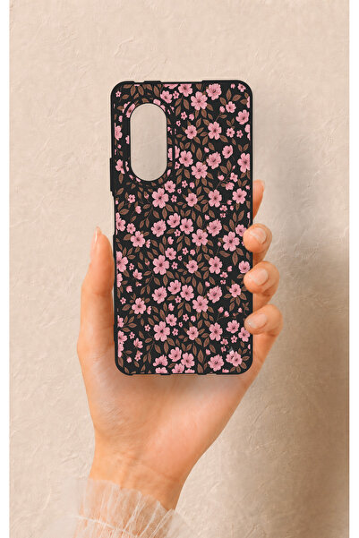 Vip Case Huawei Nova 9Se Uyumlu Mini Pembe Çiçek Desenli Silikon Kılıf