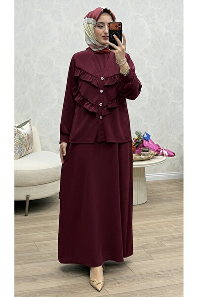 USLUCAN ALIŞVERİŞ Arzu Dress Burgundy