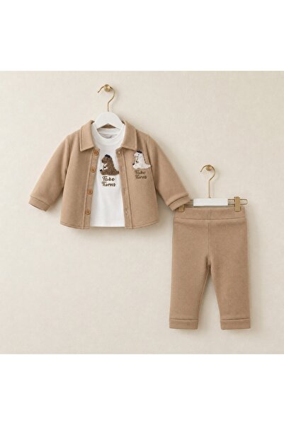 Alvadonna Embroidered Cardigan Baby Boy Triple Set