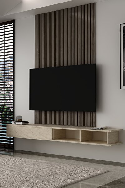 Dekortis Home Dekor 180DHDXTDAT MONO DUVARA MONTE TV SEHPASI TRAVERTEN