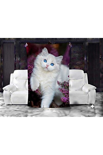 Elmas Dizayn Single Blankets - White - Animal pattern