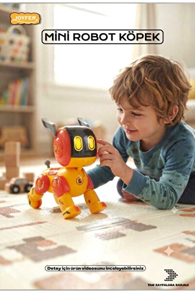 Joyfer Sesli Işıklı Dokunmaya Tepki Veren Metal Alaşımlı Mini Robot Oyuncak K...