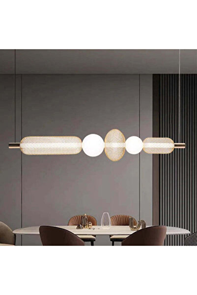 OEM Lustră LED suspendată LM551/5GD, 28W, Lumină 3000/4000/6000K, Auriu, Înăl...