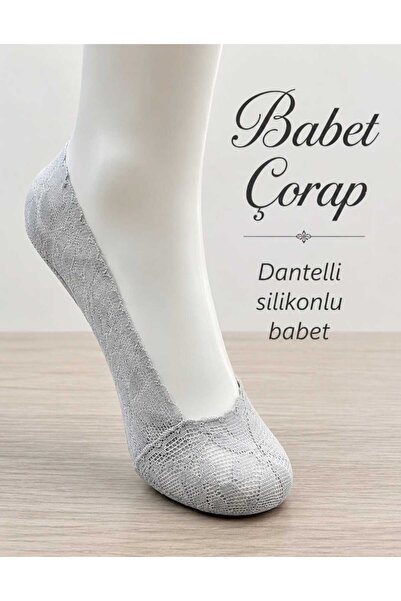 Tarzbabetcorap Dantelli silikonlu babet 6 lı set