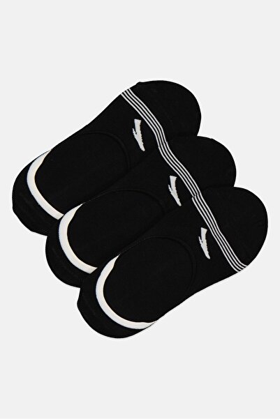 Anta Kids Girl 3 Pairs Brand Logo Invisible Socks, Black