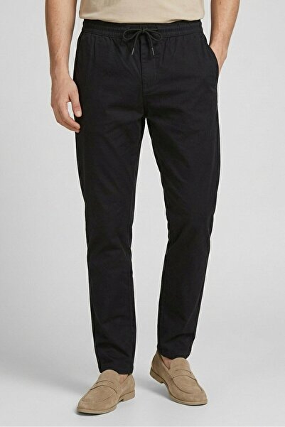 Larsson & Co Men Slim Fit Plain Drawstring Chino Pants, Navy