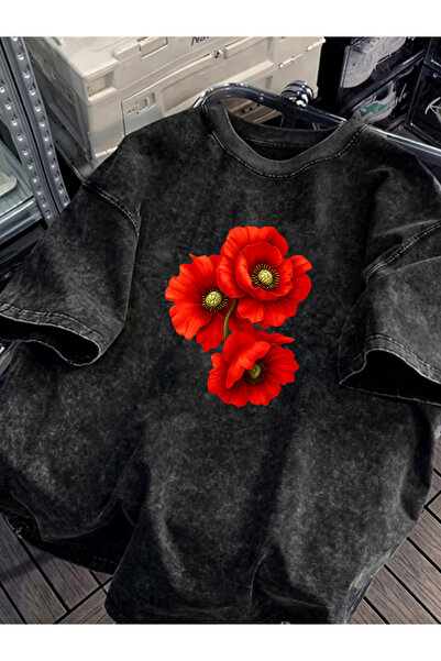 Pink Sky Unisex Oversize Vintage Washed Street Style Μόδα του δρόμου Βαμβακερ...