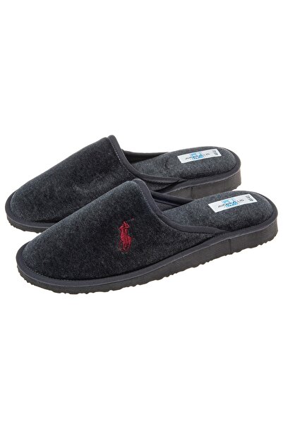 Amaryllis Slippers Ανδρική γκρι βελούδινη παντόφλα ελληνικής κατασκευής