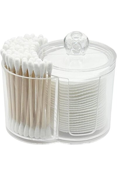 Aputue Cotton Swab Storage Box, Large Capacity Clear Plastic Organizer for Co...