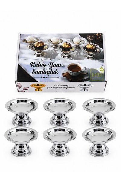 Leila 6'lı Kahve Yanı Dekoratif Mini Sunumluk Lokumluk