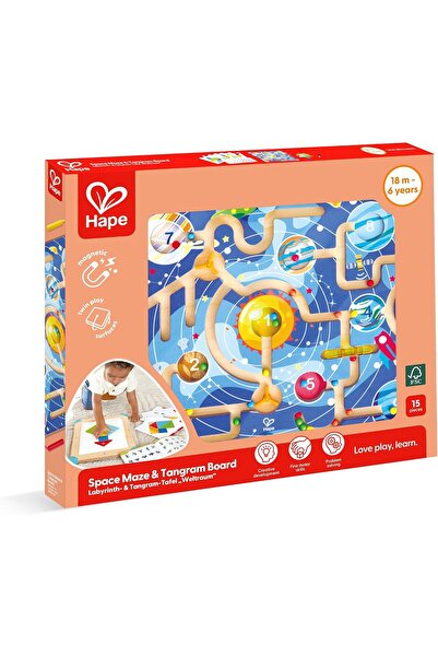 Hape Space Labyrinth and Tangram Board, 18 Pieces