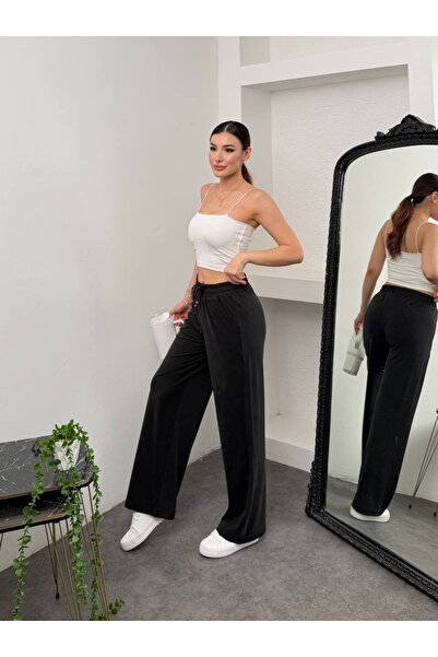 OZD Active Kadın Modal Soft Yüksek Bel Geniş Paça Rahat Eşofman Alt