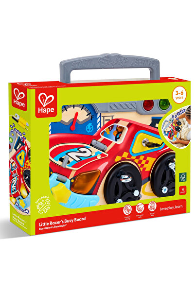 Hape Set interactiv din lemn, Hape, Tabla educativa, Micul curse de curse