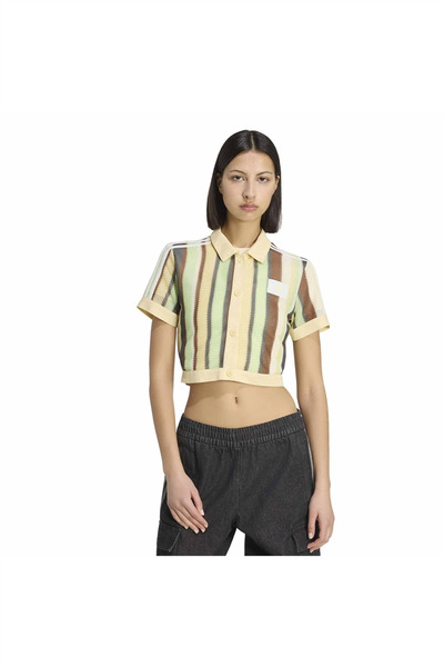 adidas Çok Renki Kadın Polo T-shirt CROPPED POLO KY8141