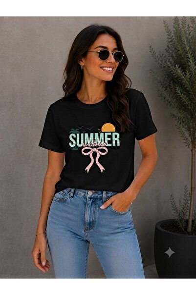 3S MODA Women's Basic Summer Digital Printed T-Shirt