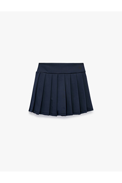 Koton High Waist Pleated Comfortable Fit Sports Shorts Skirt