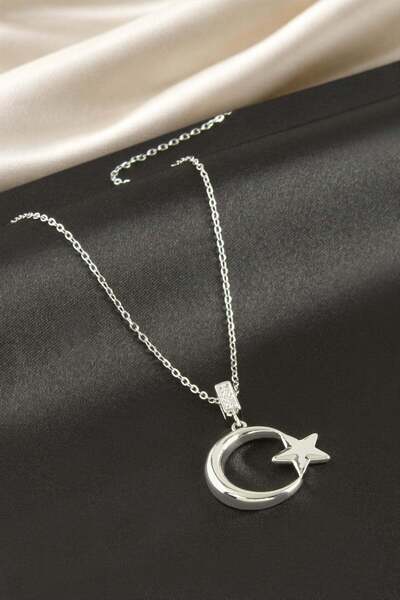 Marsilyan Moon Star Luxury Steel Necklace Ilkel-Bjt940