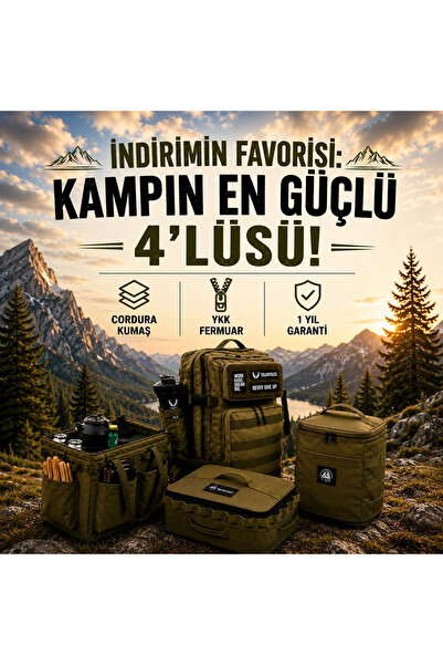 talentteles HAKİ 4'LÜ KAMP ÇANTASI SETİ