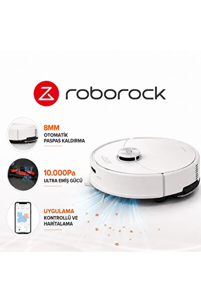 Roborock 10000Pa Çift Kauçuk Fırçalı Akıllı Robot Süpürge Titreşimli Moplu La...