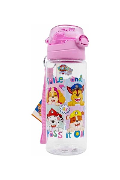 Tomac Pembe Paw Petrol Şeffaf Matara 500ml - Kız Çocuk Suluk