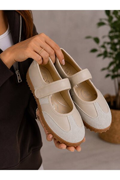 PLN SHOES حذاء ماري جين نسائي مريح للاستخدام اليومي مزود بشريط فيلكرو