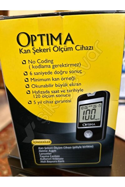 Optima DUMAN MEDİKAL ŞEKER ÖLÇÜM CİHAZI ANINDA ÖLÇÜM STRİP+CİHAZ