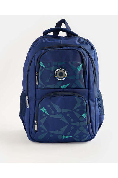 REDTAG Blue Abstract Kids Backpack 17 Inch