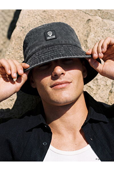 LC Waikiki Nevavm Embroidered Men's Bucket Hat with Difference in Color