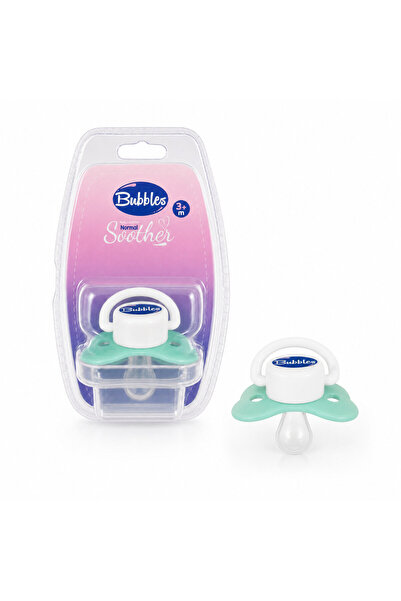 Bubbles Babyliss Silicone Pacifier with Round Nipple, 0-3 Months - Green