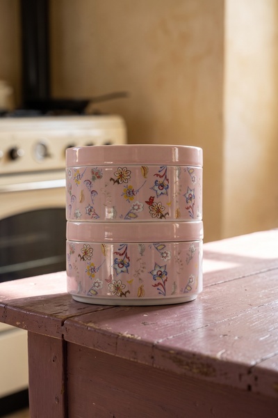 ACAR Terra 2-Piece Porcelain Storage Container Set Pink - 12 cm