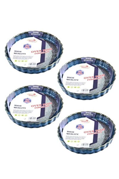 Trust 4-Piece Round Porcelain Baking Dish 20CM Blue
