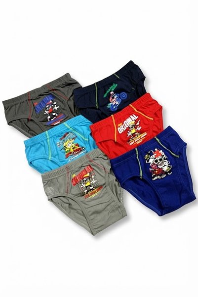 NACAR STORE Boys' 6-Pack Multi-Color Cotton Printed Briefs