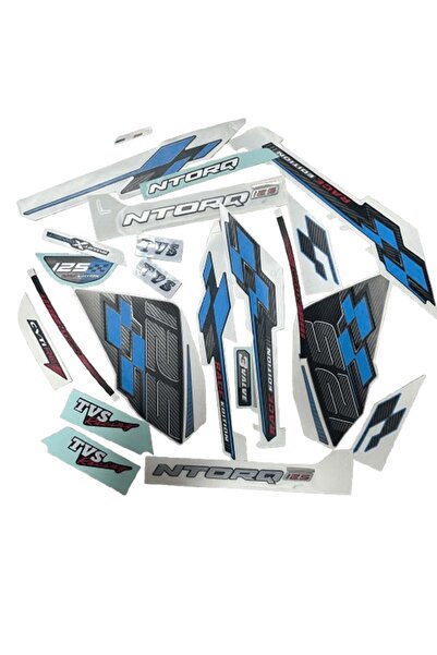 MotoExpress Tvs Ntorq125 Komple Sticker Etiketi Seti Mavi