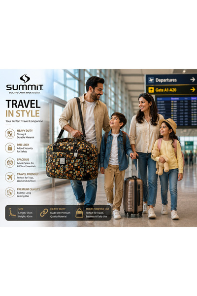 Generic Brand حقيبة سفر متينة من SUMMIT مقاس 50×30 سم مع مساحة تخزين واسعة وت...