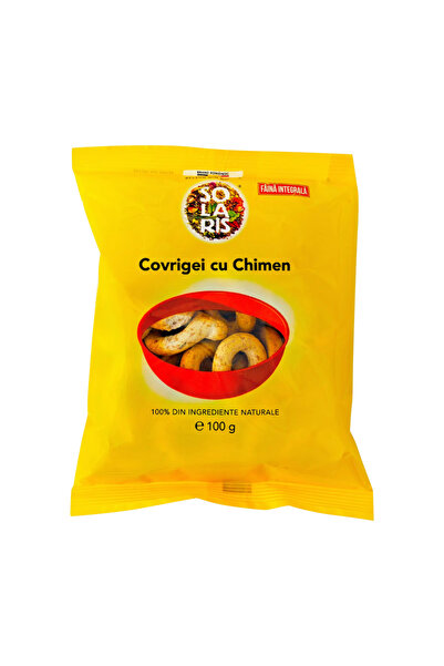 SOLARIS Covrigei din făină integrală și chimen, 100 g – Gustare crocantă, de ...