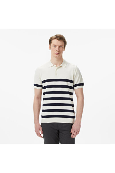 Nautica Erkek Krem Regular Fit Kısa Kollu Triko