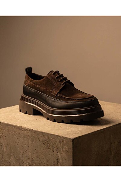 TETRİ Keep for Model Genuine Leather Handmade Brown Suede Leather Casual Shoes