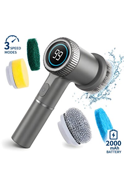Techone Electric Cleaning Brush 5in1 PowerScrub Rotating Battery 2000 mAh 3 S...