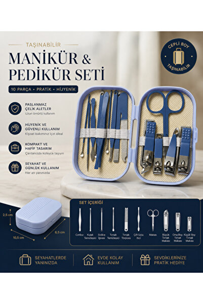 VEROKSA 10 Piece Portable Manicure Pedicure Set |   Stainless Steel Nail Care...