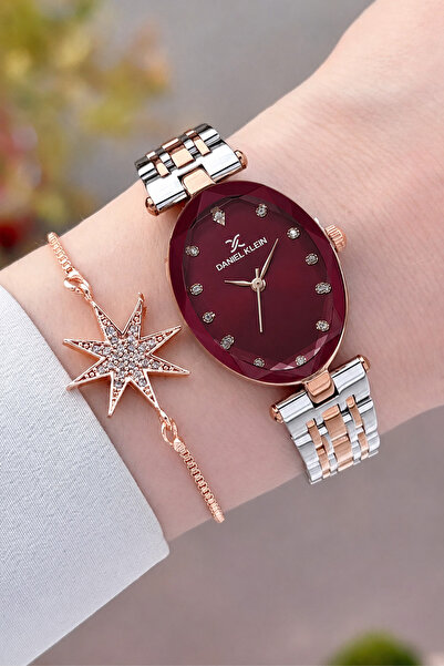 Daniel Klein Dial with Burgundy Strap, Rose Gray Color, Same as in the Image,...
