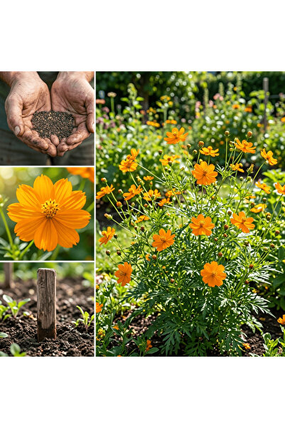 Bloom & Sow Seed بذور زهرة الكبريت (البرتقالي الأصفر) - سهلة الزراعة على مدار...
