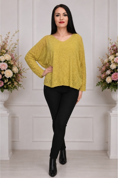 OEM Bluza cazual cu imprimeu floral de culoarea galben