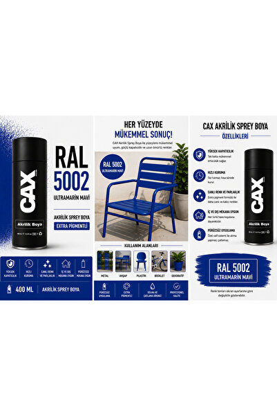 caxcolors CAX AKRİLİK SPREY BOYA SANDALYE - AHŞAP BOYASI RAL KODLU