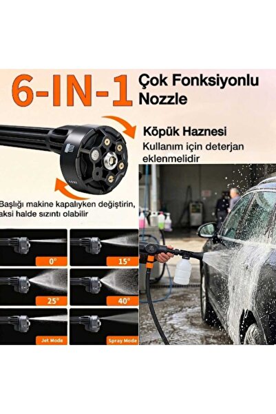 STAR-EL Yeni Çift Akü Şarjlı Yüksek Basınçlı Oto Araba Bahçe Halı Yıkama Ve Temizleme Tabancası Makinesi