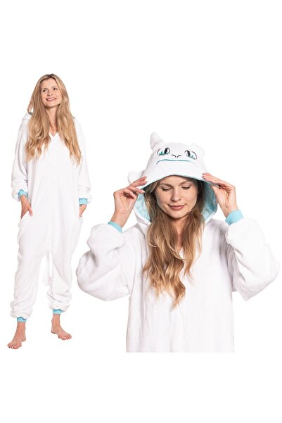 OEM Pijama salopetă de damă Kigurumi Dragon Toothless White Fury 155-165 cm M