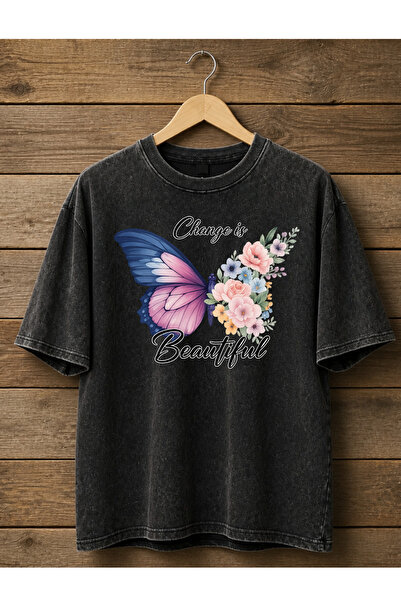 HOFFNUNG Unisex Oversize Vintage Washed Street Style Μόδα του δρόμου Βαμβακερ...