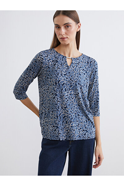 LC Waikiki Original Oval Collar Patterned Blouse