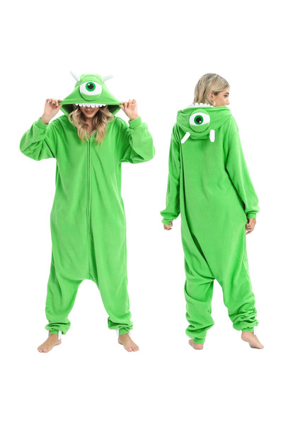 OEM Pijama Kigurumi tip costum pentru femei, Mike Wazowsky, verde, S